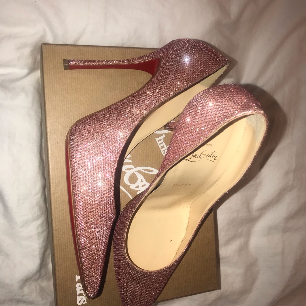 Christian Louboutin decoltish 100 glitter tisse